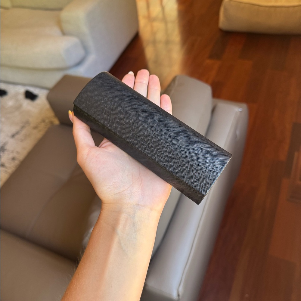 Black Prada Eyeglass Case Clamshell Magnetic